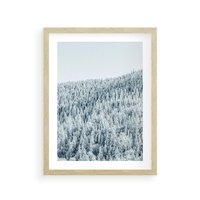 Plakat w ramie 30x40 - Cicha Zima - las, zima - rama drewno