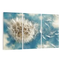 Obraz na płótnie 120x80 - Delikatność dmuchawców w pejzażu - dmuchawiec, kwiaty