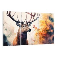 Obraz na płótnie 120x80 - Jesienny Monarcha Lasu - grafika komputerowa, na podstawie obrazu