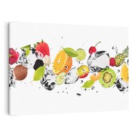 Obraz na płótnie 120x80 - Świeżość letnich owoców - woda, owoce