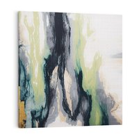 Obraz na płótnie 50x50 - Sfumowane zmysły artysty - rozmyte kolory, zieleń