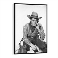 Obraz w ramie 50x70 - Dziki Zachód - retro zdjęcie, czarno białe - rama czarna