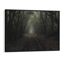 Obraz w ramie 70x50 - Urok Drogi - las, droga - rama czarna