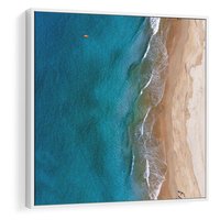 Obraz w ramie 50x50 - Spokój nad morzem - morze, plaża - rama biała