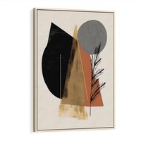 Obraz w ramie 70x100 - Wibracje Barw Ziemi - abstrakcyjny obraz, dziwne formy - rama drewno