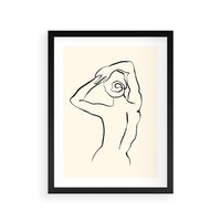 Plakat w ramie 30x40 - Tajemniczy Rytm - kobieta, posąg - rama czarna