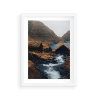 Plakat w ramie 30x40 - Spokój Natury - skandynawski, pejzaż - rama biała