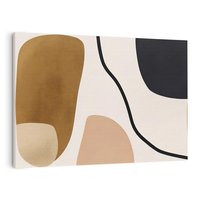 Obraz na płótnie 70x50 - Harmonia chaosu i porządku - abstrakcyjne kształty, kolory beżu i brązu