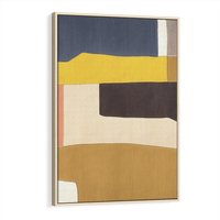 Obraz w ramie 80x120 - Pasy Abstrakcji - kolorowe pasy, plamy koloru - rama drewno