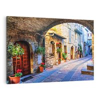 Obraz na płótnie 70x50 - Kwiecista uliczka - uliczka, miasto