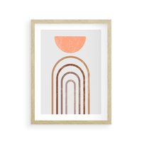 Plakat w ramie 40x50 - Geometryczny Blask Złota - grafika, złoto - rama drewno