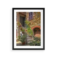 Plakat w ramie 50x70 - Wznies się na wyżyny - schody, perspektywa - rama czarna