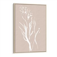 Obraz w ramie 80x120 - Impresje Pastelowych Nastrojów - minimalistyczny delikatny obraz, beżowe odcienie - rama drewno