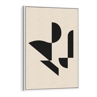 Obraz w ramie 70x100 - Rozkwitająca Abstrakcja - abstrakcyjne geometryczne kształty, minimalizm - rama biała