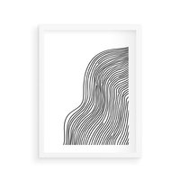 Plakat w ramie 40x50 - Refrakcje Przestrzeni - mnimalistyczna forma, czarne linie - rama biała