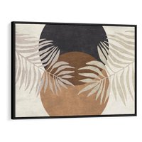 Obraz w ramie 70x50 - Kompozycje ukrytych myśli - symetria, dwa koła po środku - rama czarna