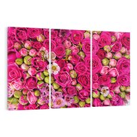 Obraz na płótnie 120x80 - Kwiatowa symfonia róż - róże, kwiaty