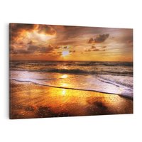 Obraz na płótnie 70x50 - Tropikalna wyspa nad oceanem - zachód, słońca