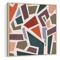 Obraz w ramie 50x50 - Modernistyczna Transcendencja - geometryczne kształty, mozaika - rama drewno