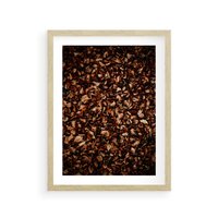 Plakat w ramie 30x40 - Jesienny Dywan - dywan z suchych liści, jesień - rama drewno