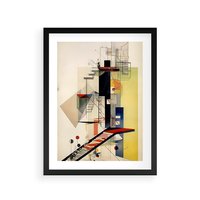 Plakat w ramie 30x40 - Kolorowe Wnętrza Inspiracji - abstrakcyjny obraz, jak kandinsky - rama czarna