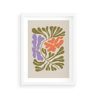 Plakat w ramie 40x50 - Bezgraniczne Impresje - kwiaty, abstrakcja - rama biała
