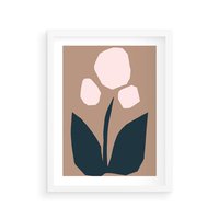 Plakat w ramie 50x70 - Refleksje Boho Przyrody - abstrakcyjny obraz, plakat - rama biała