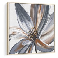 Obraz w ramie 50x50 - Olejne kwiaty - wyraz emocji - kwiaty, malowane - rama drewno