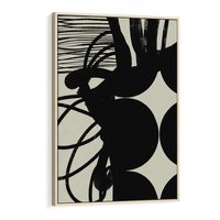 Obraz w ramie 80x120 - Modernistyczne Refleksje - abstrakcja, mroczny klimat - rama drewno