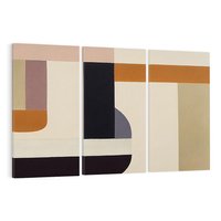 Obraz na płótnie 120x80 - Nowoczesne Brązy - geometryszne pasy, nowoczesny styl