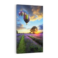 Obraz na płótnie 50x70 - Lawendowe Marzenia - lawenda, balony