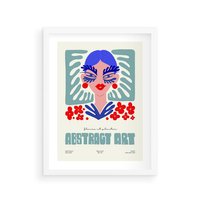 Plakat w ramie 40x50 - Podróżne Impulsy - abstrakcja, kobieta - rama biała