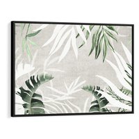 Obraz w ramie 70x50 - Zielony Raj - monstera, palmy - rama czarna