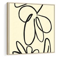 Obraz w ramie 50x50 - Złamane Granice - abstrakcyjna sztuka, przypominająca kwiat - rama drewno