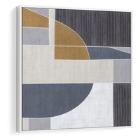 Obraz w ramie 50x50 - Odbicie wschodzącego jutra - graficzne kształty, geometria - rama biała