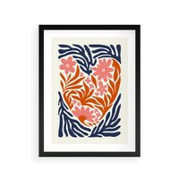 Plakat w ramie 30x40 - Kwiatami Splecione - kwiaty, nowoczesny plakat - rama czarna