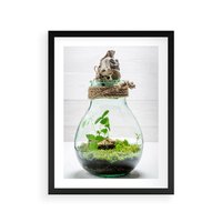 Plakat w ramie 30x40 - Żywioł Natury - liście, zieleń - rama czarna