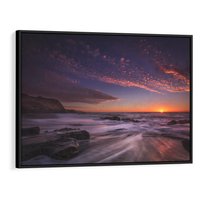 Obraz w ramie 100x70 - Spojrzenie w głąb duszy - zachód słońca, zmierzch - rama czarna