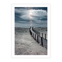 Plakat bez ramy 50x70 - Burzowy pomost na plaży - plaża, pomost