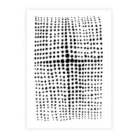 Plakat bez ramy 40x50 - Refleksje Monochromatycznych Widoków - abstrakcyjna kompozycja z czarnych kropek, minimalistyczny czarno bialy plakat
