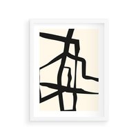 Plakat w ramie 40x50 - Impresje Wymiaru - linie, abstrakcja - rama biała