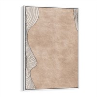 Obraz w ramie 50x70 - Symfonia uczuć i kształtów - delikatna kompozycja, falujące linie - rama biała