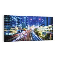 Obraz na płótnie 140x70 - Nocne Światła Miasta - noc, miasto