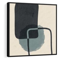 Obraz w ramie 50x50 - Migotliwe Refleksje - abstrakcyjne nieregularne kształty, minimalistyczny plakat - rama czarna