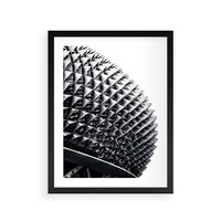 Plakat w ramie 40x50 - Nowoczesność w Czerni i Bieli: Architektoniczna Piękność - nowoczesna architektura, black and white - rama czarna