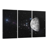 Obraz na płótnie 120x80 - spotkanie z gwiazdami - księżyc, gwiazdy