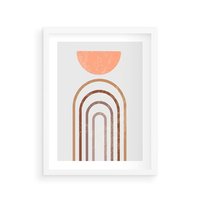 Plakat w ramie 40x50 - Geometryczny Blask Złota - grafika, złoto - rama biała