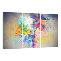 Obraz na płótnie 120x80 - Kolory Kreatywnej Koncepcji - abstrakcyjna grafika, szkic żarówki