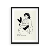 Plakat w ramie 50x70 - Wyrażenie Piękna - rysunek, sztuka nowoczesna - rama czarna