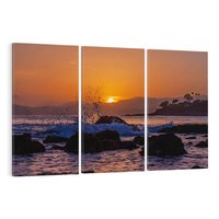 Obraz na płótnie 120x80 - Morze, fale i skały - morze, fale